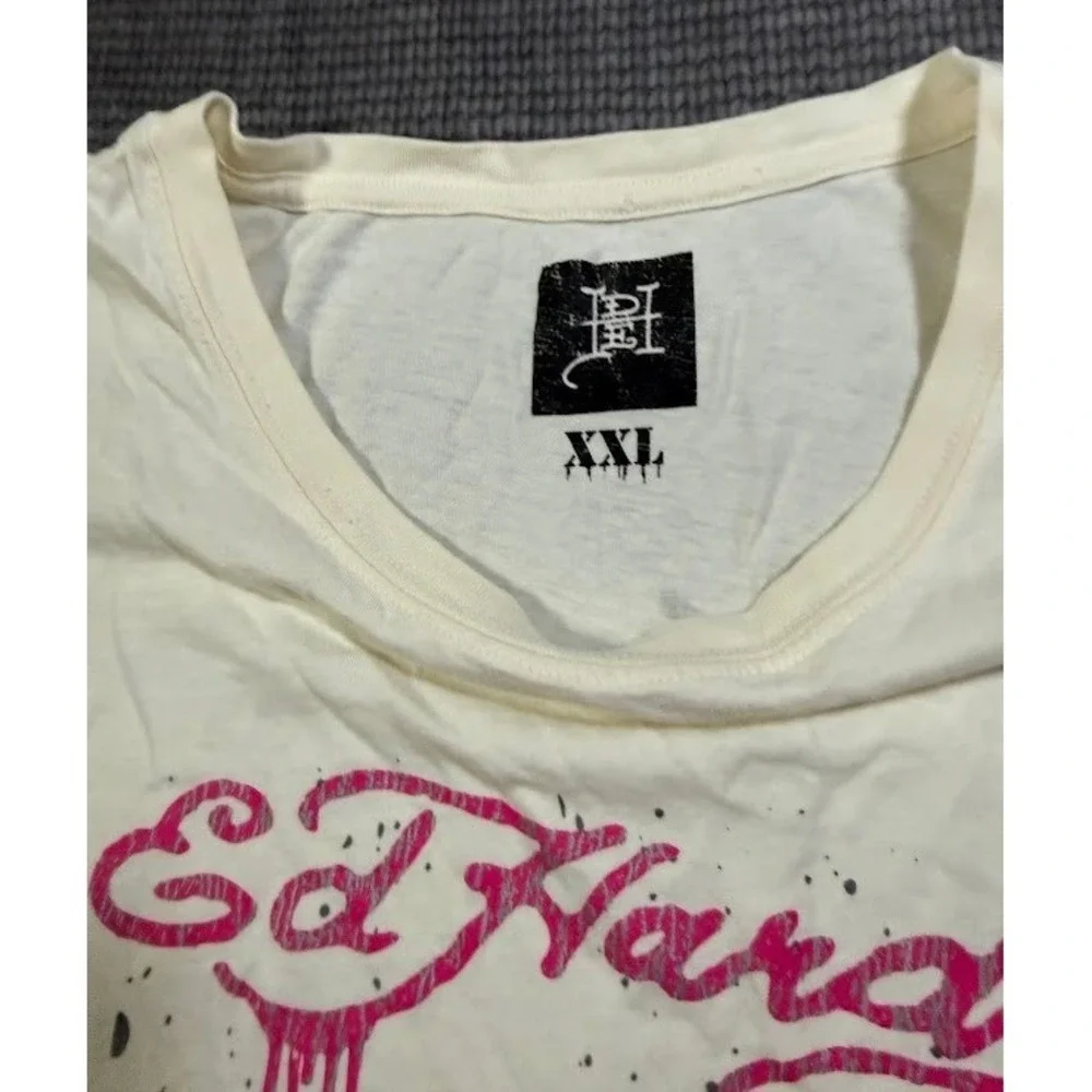 Ed Hardy Mens XXL Punks Not Dead Skull Mohawk Muscle Tank Top EHBAO1000-2 Cream